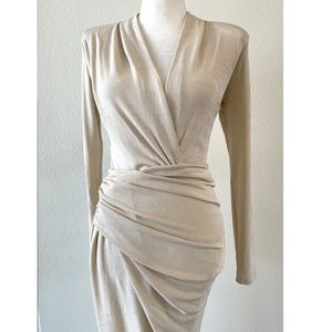 Long Cream Mable Dress with side slit
